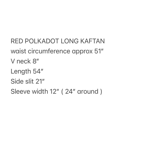 Handmade Red polkadot long kaftan One size resort Wear - Picture 3 of 6